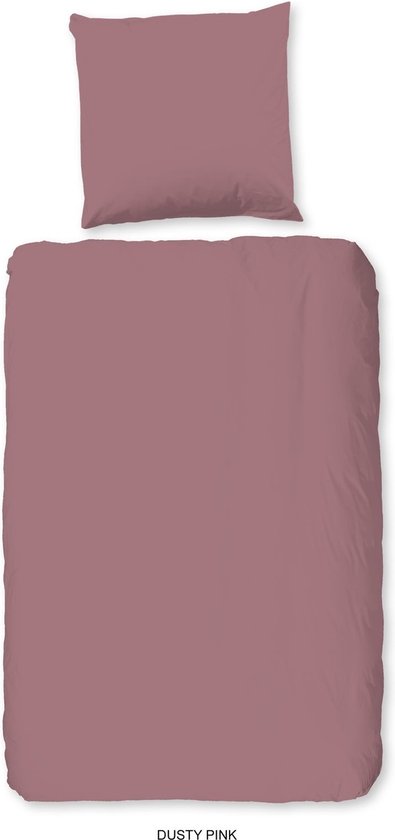 HIP Dekbedovertrek "uni dessin" - Roze - (240x200/220 cm) - Katoen Satijn