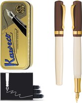 Kaweco - Vulpen - Kaweco STUDENT Fountain Pen 20’s Jazz - Bruin Ivory - Met extra doosje vullingen - Fine