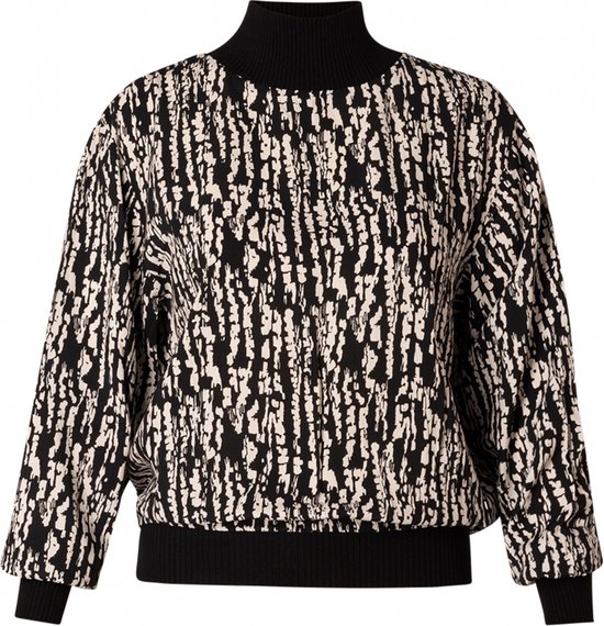 YESTA Bodhi Essential Blouse - Soft Sand/Black - maat 0(46)