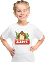 Aapie het aapje t-shirt wit voor kinderen - unisex - apen shirt - kinderkleding / kleding 158/164