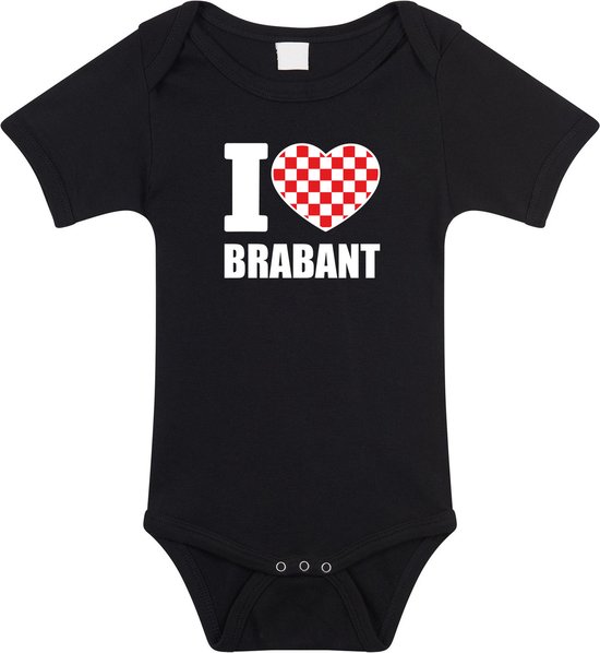 I love Brabant baby barboteuse noir garçons et filles - Cadeau de maternité - Vêtements de bébé - Barboteuse province du Brabant 68 (4-6 mois)