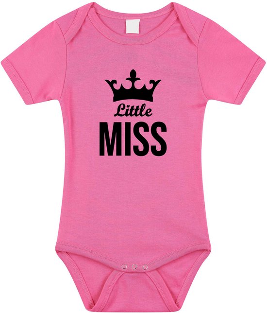 Little miss tekst baby rompertje roze meisjes - Kraamcadeau - Babykleding 80