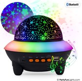 PartyFunLights - Bluetooth UFO Party Speaker - lichteffecten - ingebouwde accu - met afstandsbediening - sterren projector lamp