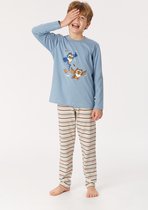 Woody pyjama jongens/heren - denimblauw - uil - 222-1-PLS-S/819 - maat 152