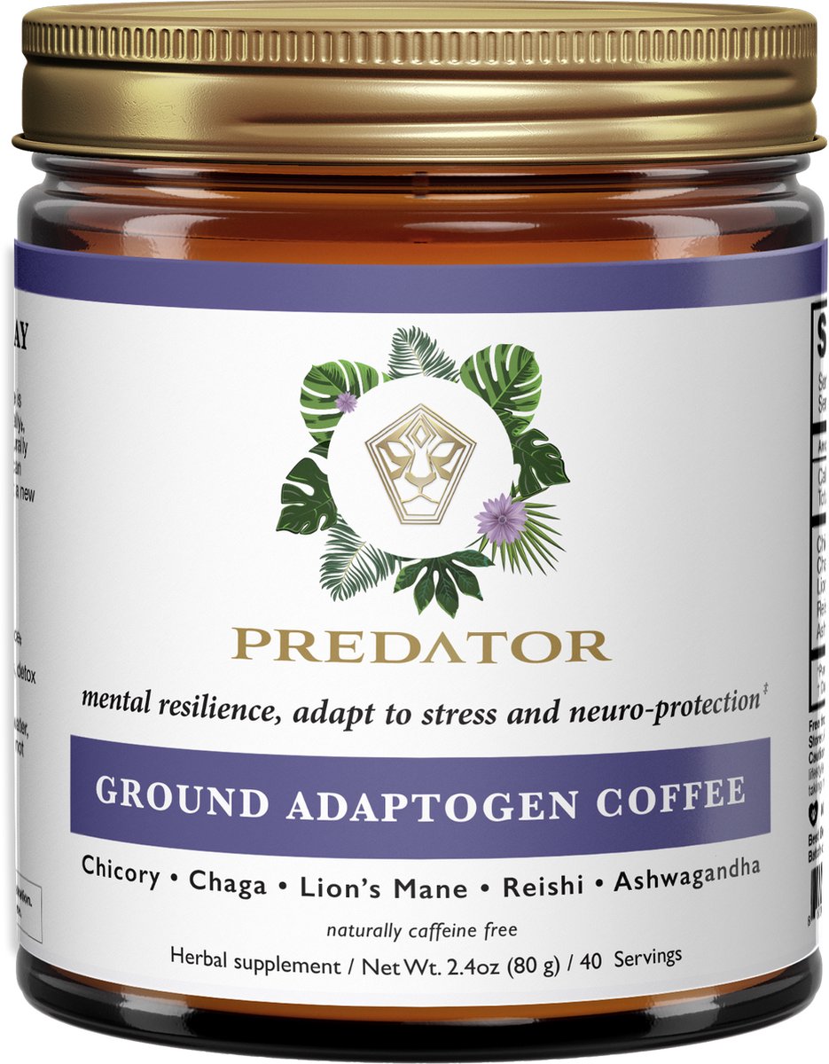 Predator - Ground Adaptogen Coffee - Mushroom Coffee - Vrij van Caffeine