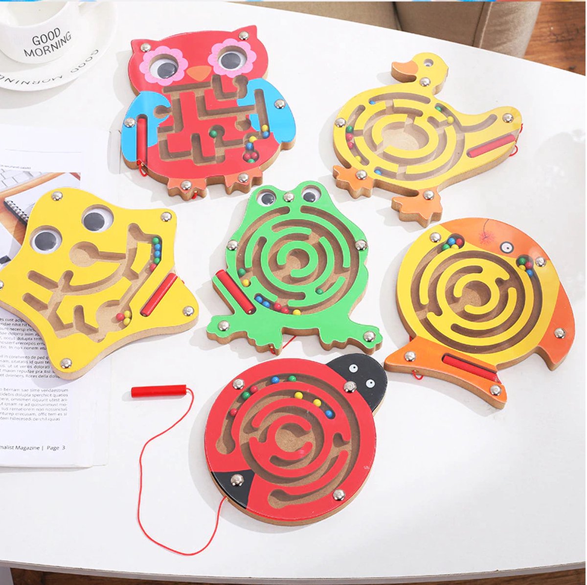 montessori-magnetische-doolhof-puzzel-vis-oranje-geel-games-bol