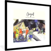 Fotolijst incl. Poster - Chagall - Winter in Vitebsk - Schilderij - 40x40 cm - Posterlijst