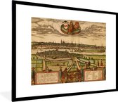 Fotolijst incl. Poster - Stadskaart - Maastricht - Historisch - 80x60 cm - Posterlijst - Plattegrond