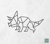 Laserfabrique Wanddecoratie - Geometrische Dino - Large - Zwart - Geometrische dieren en vormen - Houten dieren - Muurdecoratie - Line art - Wall art