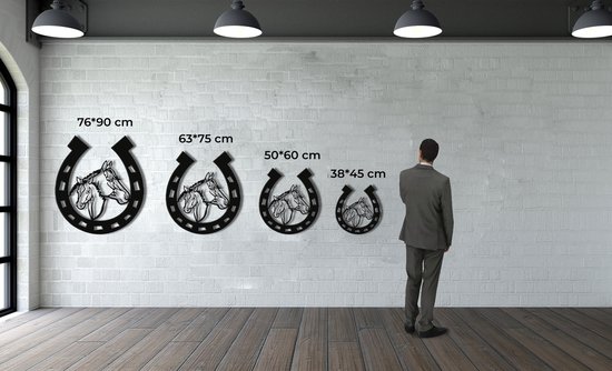 Décoration murale |Fer à cheval |fer à cheval | Métal - Art mural | Décoration murale | Salle de séjour | Decor extérieur |Bronze| 38x45cm