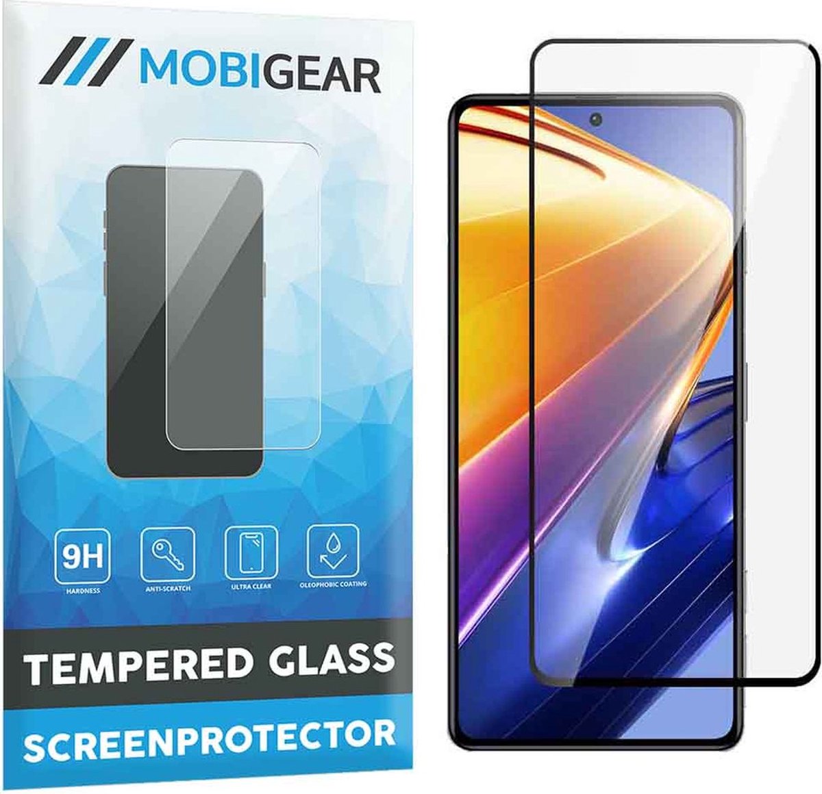 Mobigear Screenprotector geschikt voor POCO F4 GT Glazen | Mobigear Premium Screenprotector - Case Friendly - Zwart