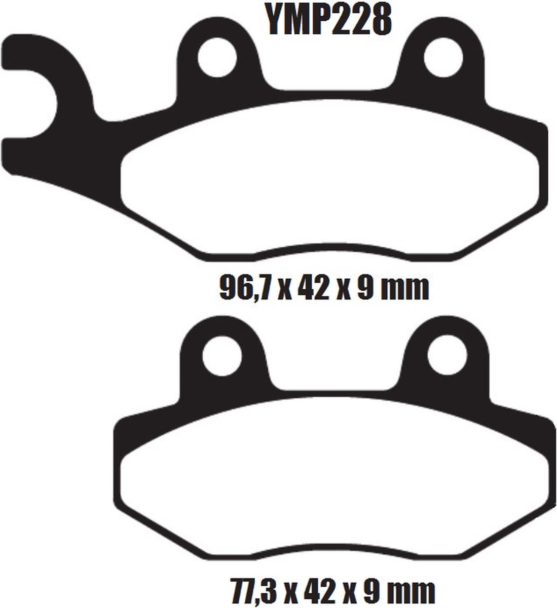Motor remblokken voorzijde Peugeot Citystar 125 / 150 / 200i 2011 - 2015 YMP228 remblok rem voor
