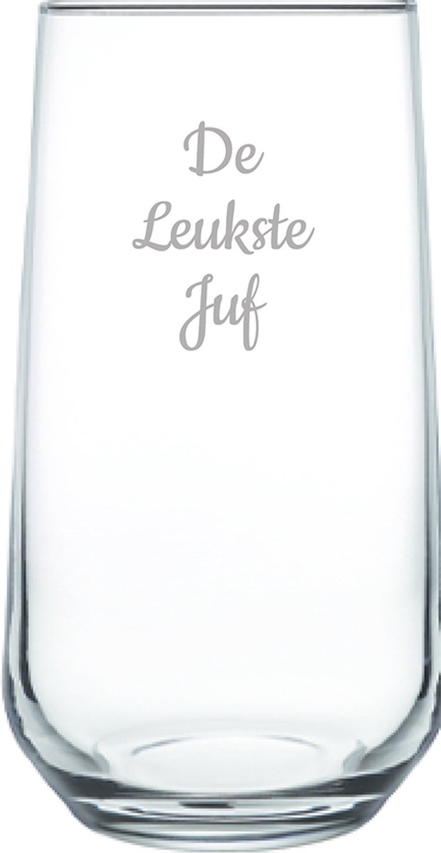 Gegraveerde Drinkglas 47cl De Leukste Juf
