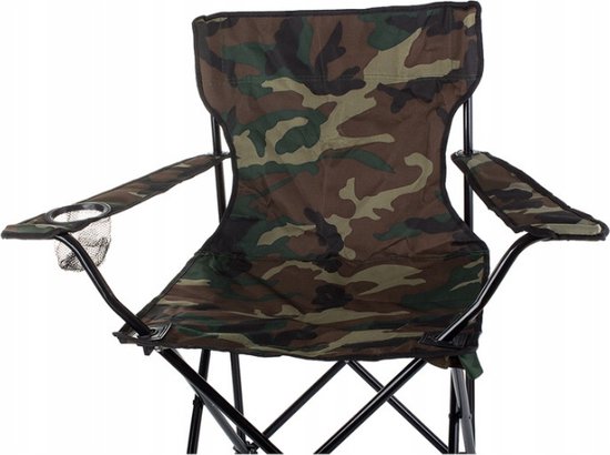 Vissersstoeltje - Legerprint - 100 kg - Visstoeltje - Karperstoel - Kampeerstoel - Vouwstoel - Campingstoel - Viskrukje - Visstoel - Vis Stoel - Strandstoel - Campingstoel - Festivalstoel — afbeelding 3