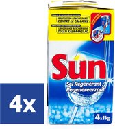 Sun - Sel pour lave-vaisselle - Sel régénérant - Sel pour lave-vaisselle - 4 x 4 (16) KG - empêche les dépôts de calcaire - Emballage avantageux