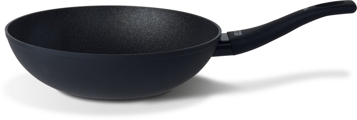 Wokpan met anti-aanbak coating - Best Getest! - Ø 28 cm - mat zwart - Virtus
