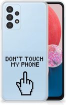 Leuk TPU Back Case Geschikt voor Samsung Galaxy A13 4G Hoesje Finger Don't Touch My Phone