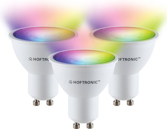 3x Hoftronic Smart - GU10 smart lamp - LED - Besturing via app - WiFi  Bluetooth -... | bol.com