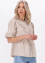 Mode Blouses Linnen blouses Joy Linnen blouse licht beige gestippeld simpele stijl 