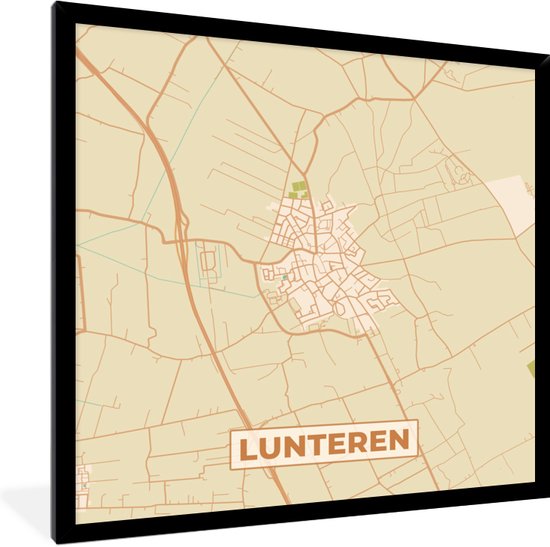 Fotolijst Incl Poster Kaart Lunteren Vintage Plattegrond Stadskaart X Bol Com