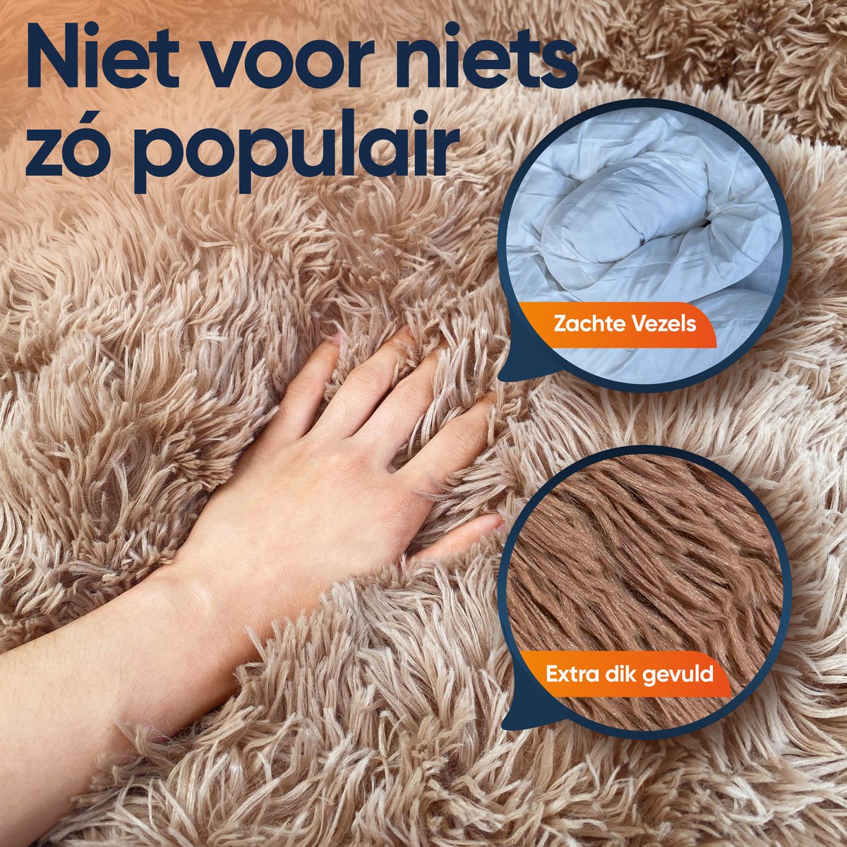Happysnoots donut hondenmand 100 cm grijs met afneembare hoes thumbnail 5