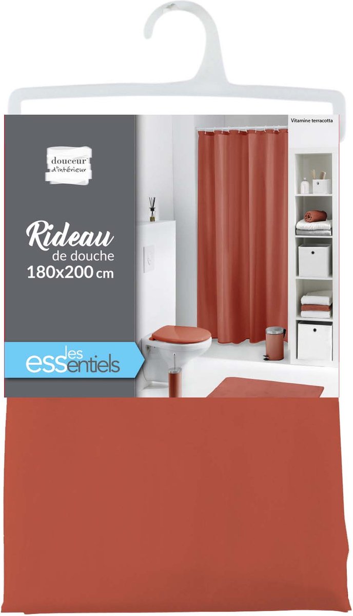 Livetti Douchegordijn PEVA en ringen voor douchestang 180x200cm Oranje