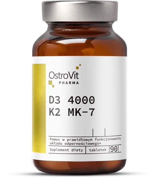 Vitaminen Vitamin D3 4000 + k2 MK7 90 Tablets Pharma OstroVit