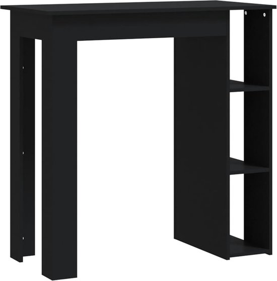 vidaXL Bartafel met schap 102x50x103,5 cm spaanplaat wit, pubtafel, bistrotafel, hoge tafel, kroegtafel, ontbijttafel, tafel, pubtafels, kroegtafels