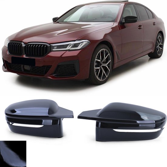 Convient pour BMW Série 5 G30 G31 Peinture piano haute brillance Zwart Wing Mirror Mirror Covers M3 M4 Look