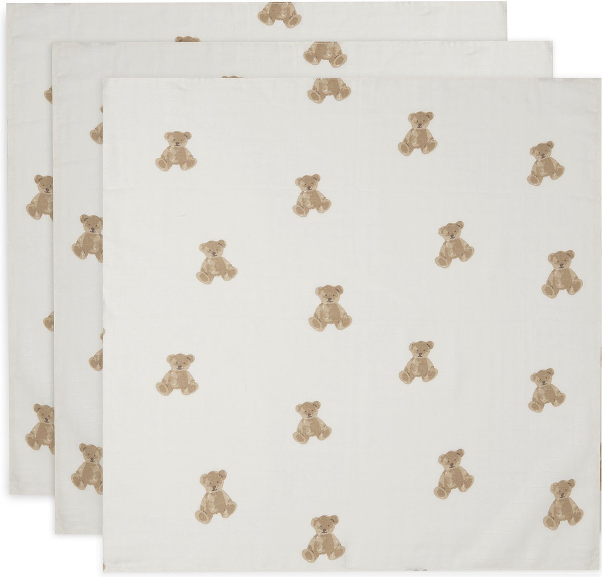 Goedkoopste Jollein Hydrofiele Doek Small 70x70cm Teddy Bear - 3 Stuks