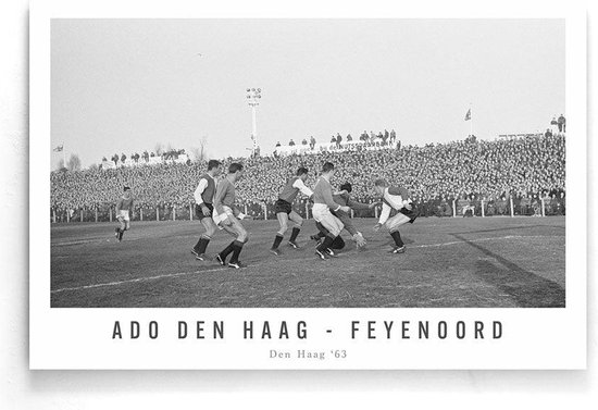 Walljar - ADO Den Haag - Feyenoord '63 III - Zwart wit poster