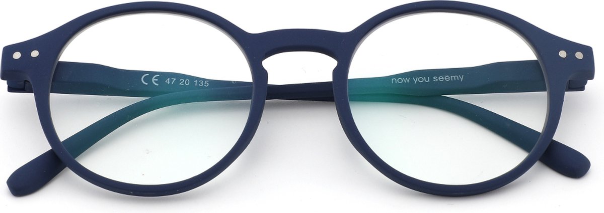 Seemy Computerbril - Zonder Sterkte - Blauw Licht Bril - Blue Light Glasses - Beeldschermbril - Classic Navy Blue