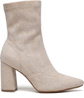 SmileFavorites® Enkellaarsjes met Hak - Suedine - Beige - Maat 39 | bol.com