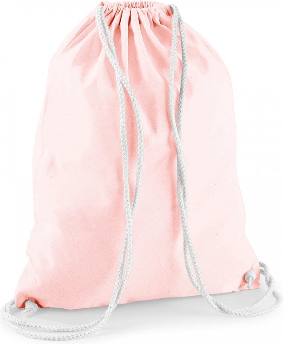2x stuks sporten/zwemmen/festival gymtas patel roze met rijgkoord 46 x 37 cm van 100% katoen - Kinder sporttasjes