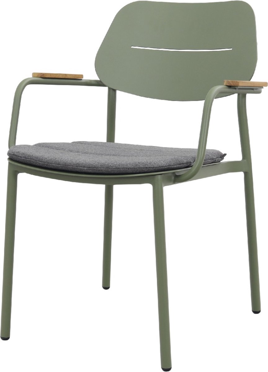 GreenChair Courage Dining chair - teak armleuning - Green