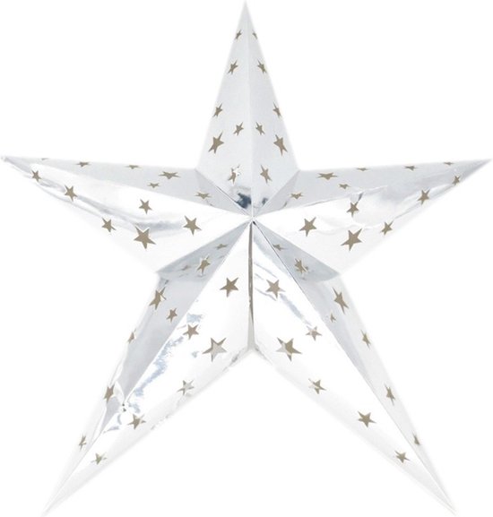 Decoratie ster lampion zilver