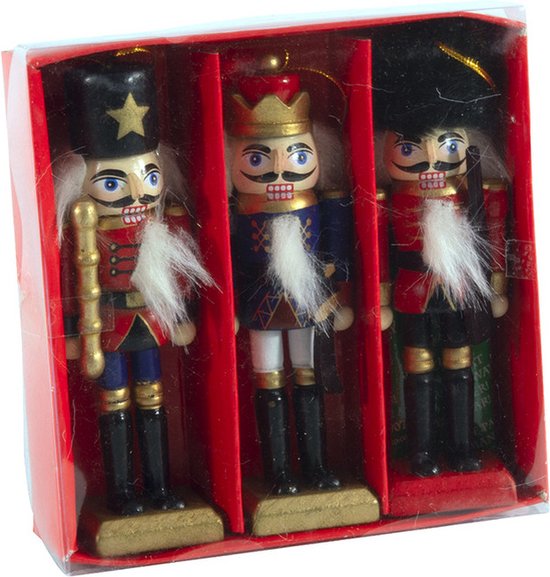 Springos Notenkraker Kerst | Houten Soldaat | Kerstversiering | 6 Stuks