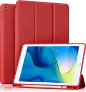 Coque iPad 10.2 - Coque Tri-Fold - Rouge - Compatible avec Apple iPad 7/8/9 - 2019/2020/2021 - A2200, A2198, A2428, A2429, A2430, A2603, A2604, A2605