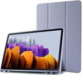 Phreeze Tri-Fold Tablethoesje - Geschikt voor Samsung Galaxy Tablethoes S8 Plus Bookcase - 11 inch - Hoes met Vouwbare Standaard en Pen Opbergvak - Paars