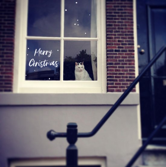 Kerst Raam Sticker Sneeuw