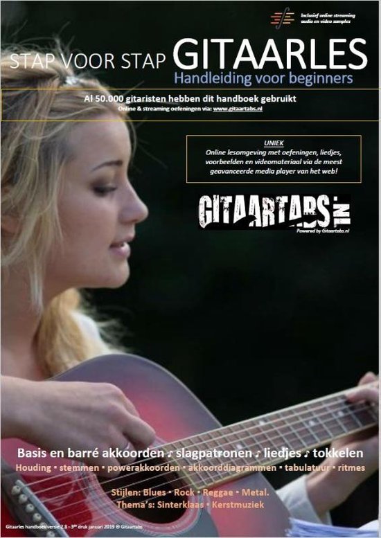 Boek: Gitaar boek voor beginners - Leer stap voor stap gitaar spelen - inclusief Online Videos & Samples, geschreven door Jan van der Heide