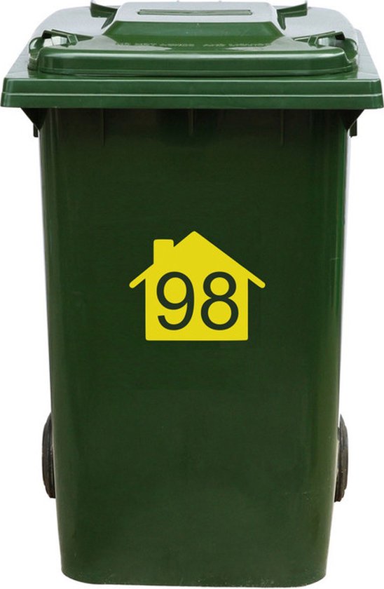 Autocollant Kliko / Autocollant poubelle - Numéro Kliko x 17,5 - Jaune