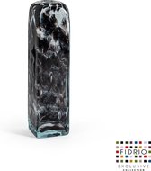 Vase Design Donut Carré - Fidrio GRANITO - vase fleuri en verre soufflé bouche - diamètre 7,5 cm hauteur 30 cm