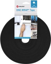 Velcro One-Wrap Klittenband rol 20mm / zwart (25 meter)