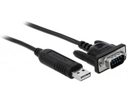 USB-A (m) naar 9-pins SUB-D met schroeven (m) seriële RS232 adapter / FTDI chip - 1,8 meter