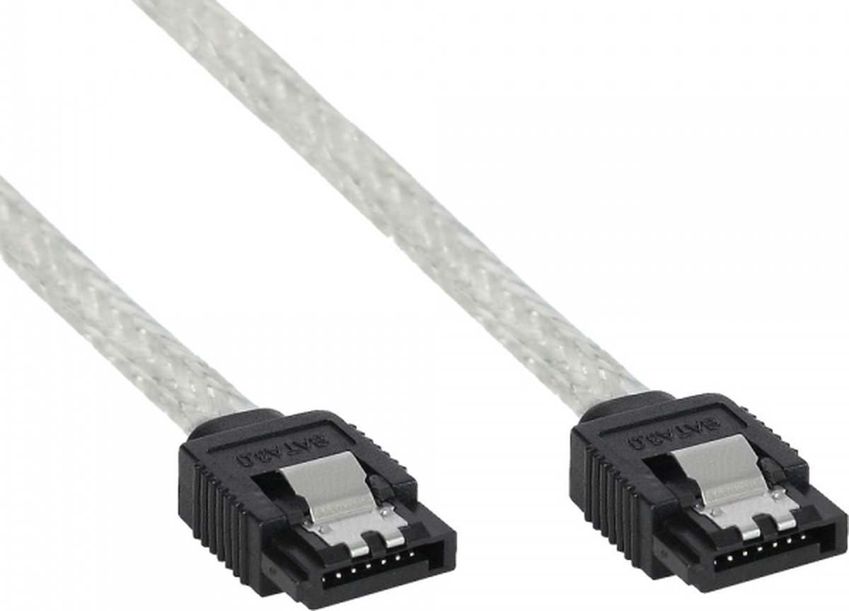 SATA datakabel - rond - SATA600 - 6 Gbit/s / transparant - 0,50 meter