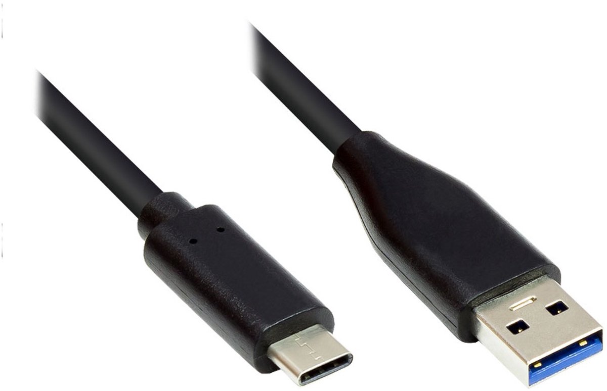 USB-C naar USB-A kabel - USB3.0 - tot 0,9A / zwart - 0,50 meter
