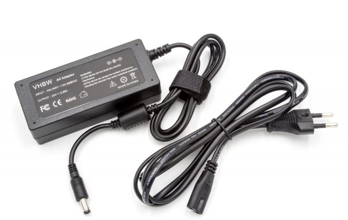Notebook lader 20V / 3,25A / 65W - 5,5mm x 2,5mm voor o.a. Bose, Fujitsu Siemens en Lenovo