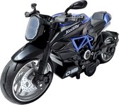 Moto moulée sous pression - Moto classique - Moto en métal Dazzle- Fonction de recul / recul - Avec lumière et son