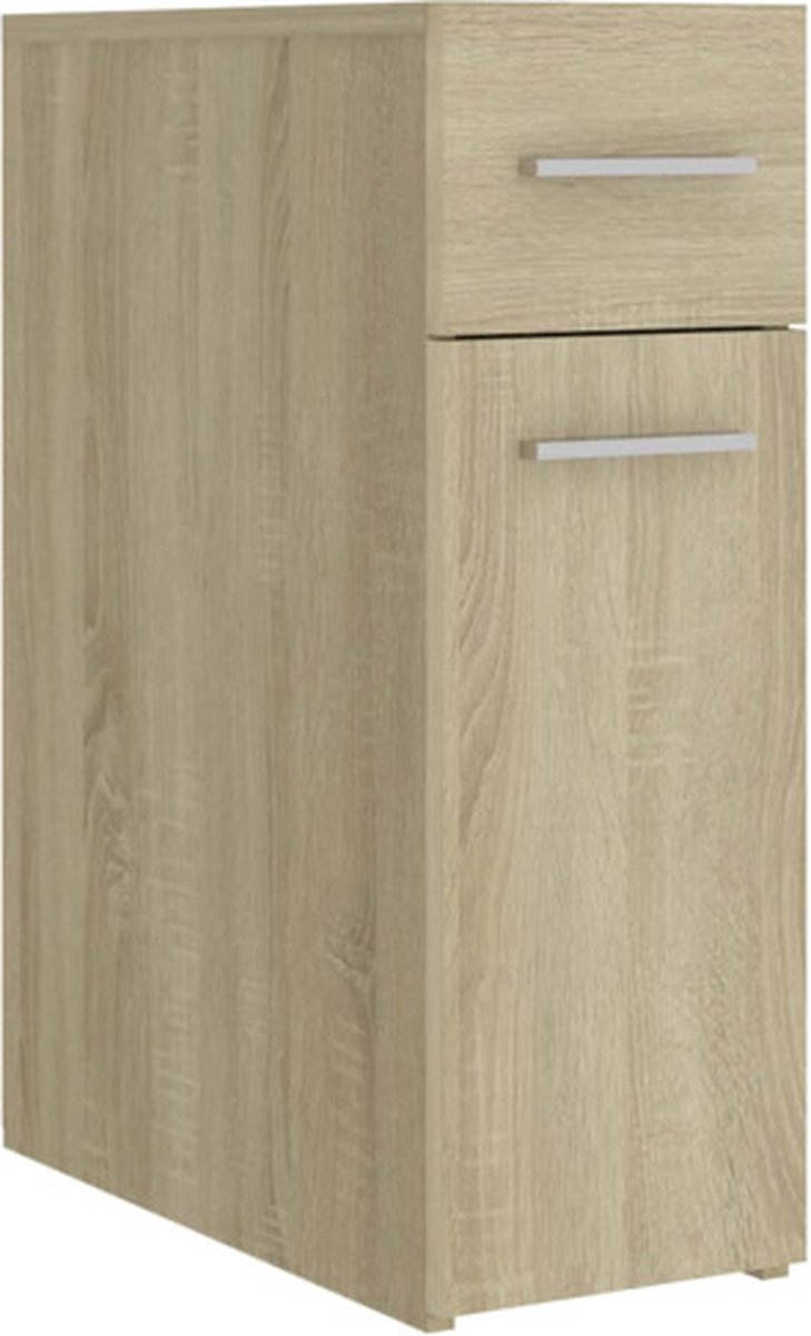 vidaXL Apothekerskast 20x45,5x60 cm bewerkt hout gerookt eikenkleurig, kast, opslagkast, opbergmeubel, opbergkast, hoge kast, kasten, opbergkasten